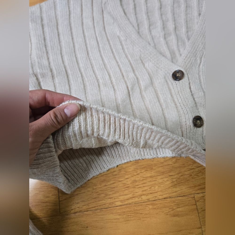 GARAGE Cropped Cream Cardigan Size M - Picture 3 of 5